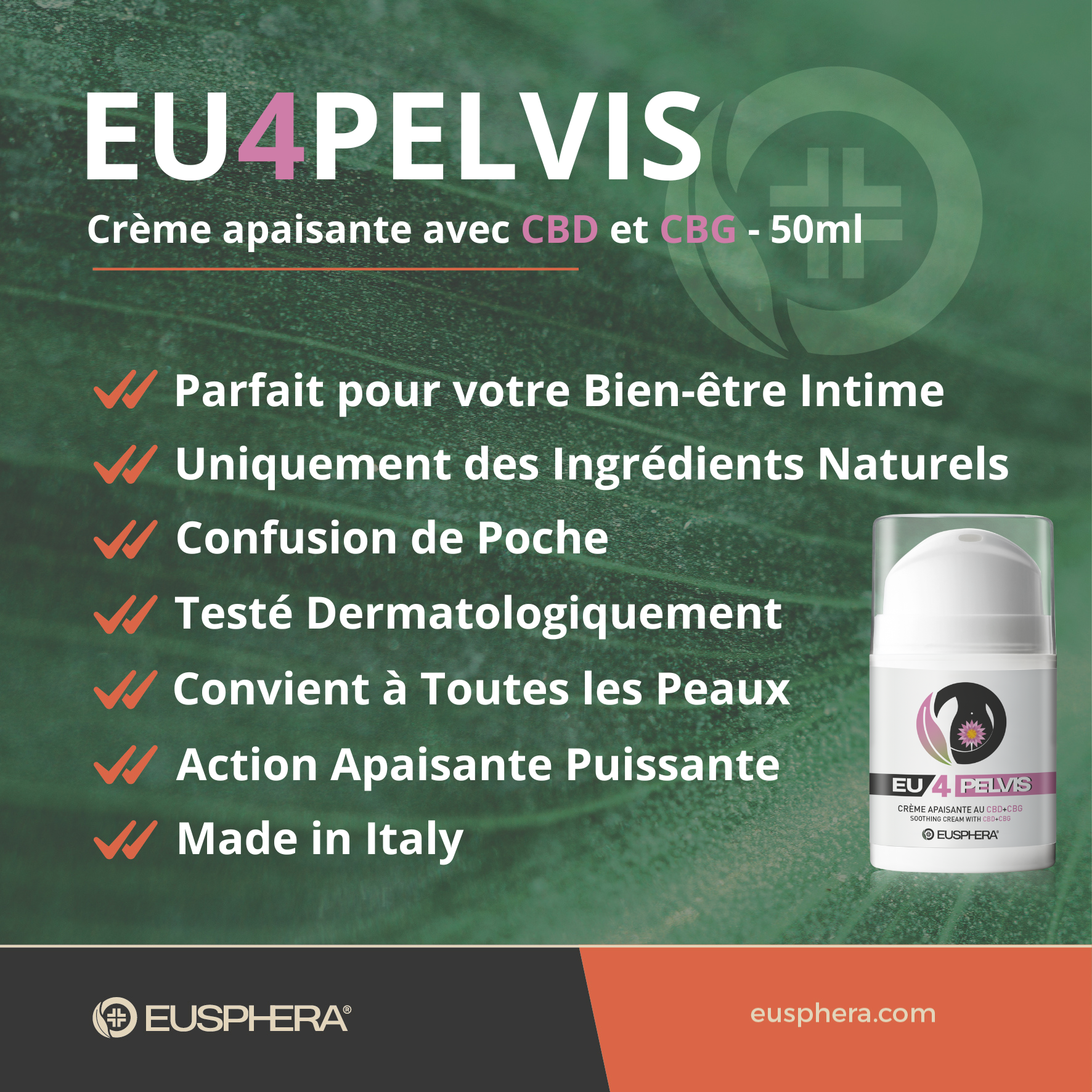 EU4PELVIS - Pour le plancher pelvien, naturel et apaisant - 50 ml